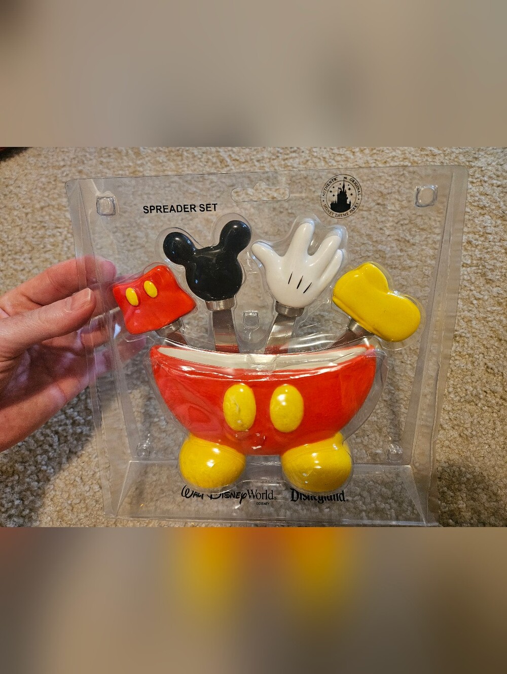 Disneyland Disney World Cheese Spreader Set Mickey Mouse 4 Piece + Shorts Parks.